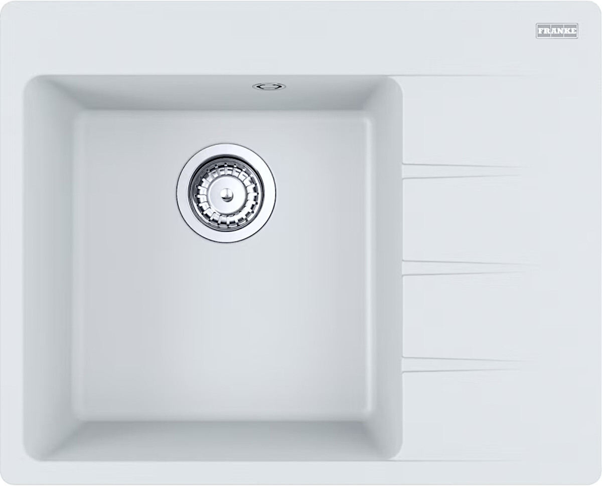 FRANKE Spüle CNG 611-62 GLACIER Becken links mit Excenterbedienung / Ausschnittmaß 600 x 480 mm R15 / Granitspüle