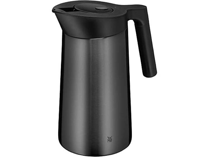 WMF Kineo doppelwandige Isolierkanne 1liter, Thermoskanne Edelstahl mit Klick-Verschluss, Kaffeekanne hält Getränke 12h warm & 24h kalt, matt/graphit