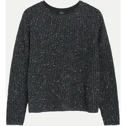 Strickpullover mit Ajour-Muster Schwarz 42