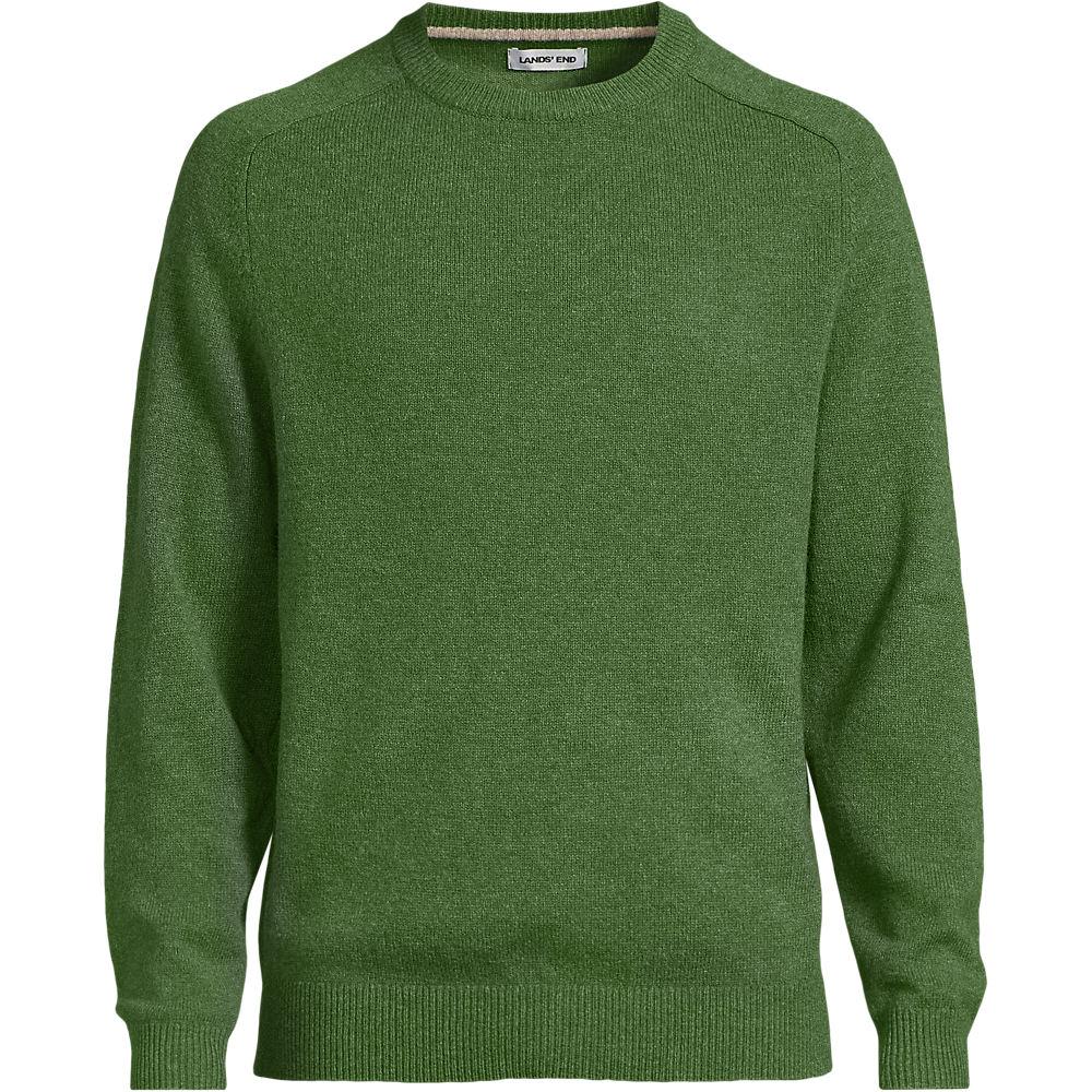 Rundhalspullover aus Lambswool, Herren, size: regular, Grün, Wolle, by Lands' End