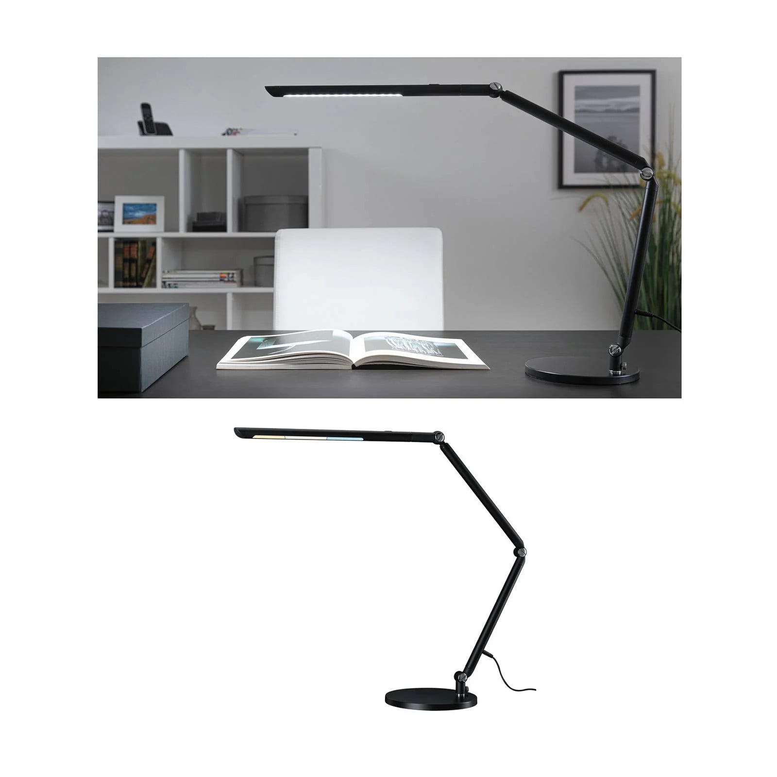 Paulmann FlexBar LED bureaulamp, zwart, dimbaar en verstelbaar, 36 cm