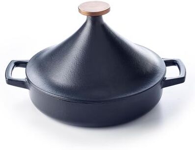 "Alva Nori 3 Qt. Enameled Cast Iron Tagine Pot - 11"" Black"