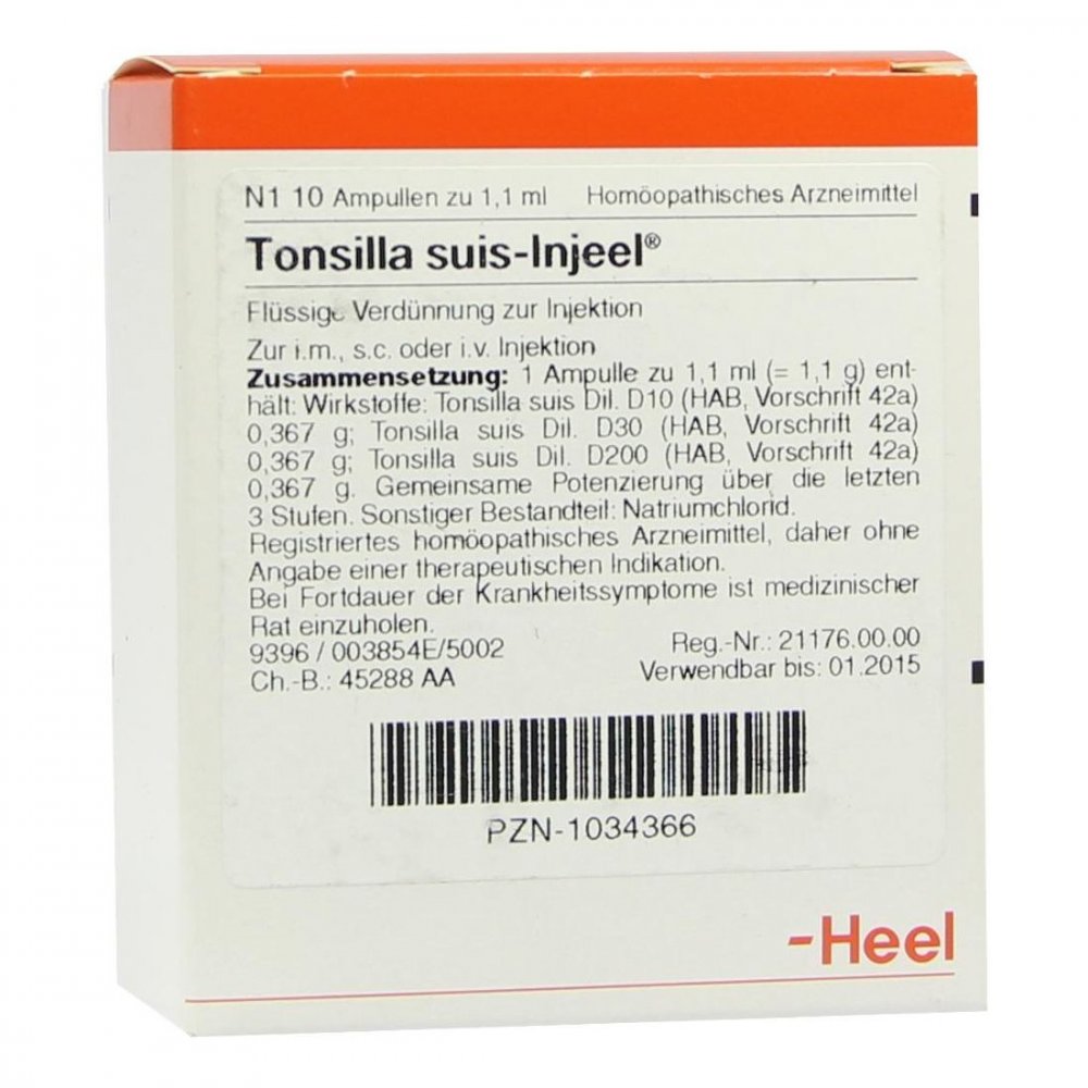 Biologische Heilmittel Heel GmbH Tonsilla Suis Injeel Ampullen 01034366