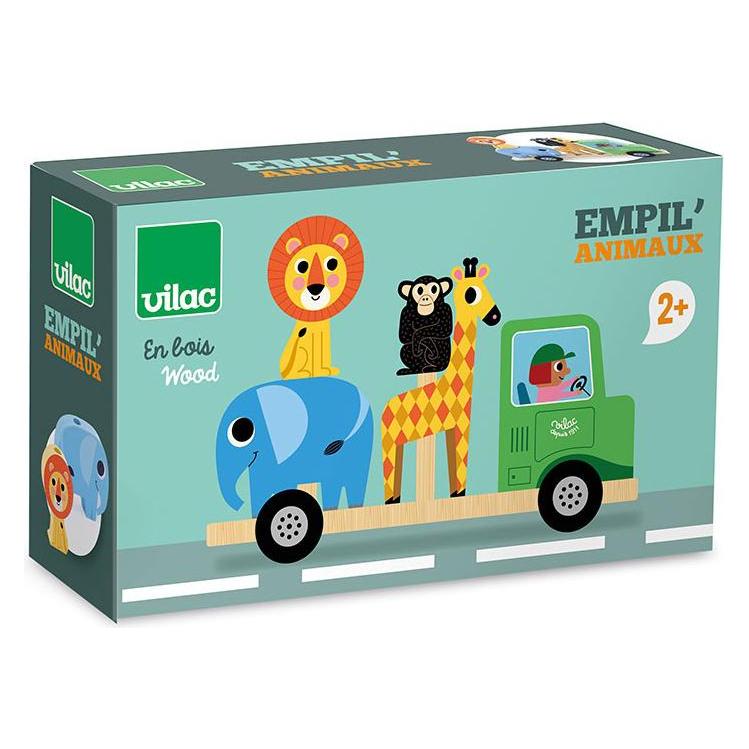 Vilac - Tractor with Trailer and Stacking Animals (7637) (2 - 5 Jahre) (7637)