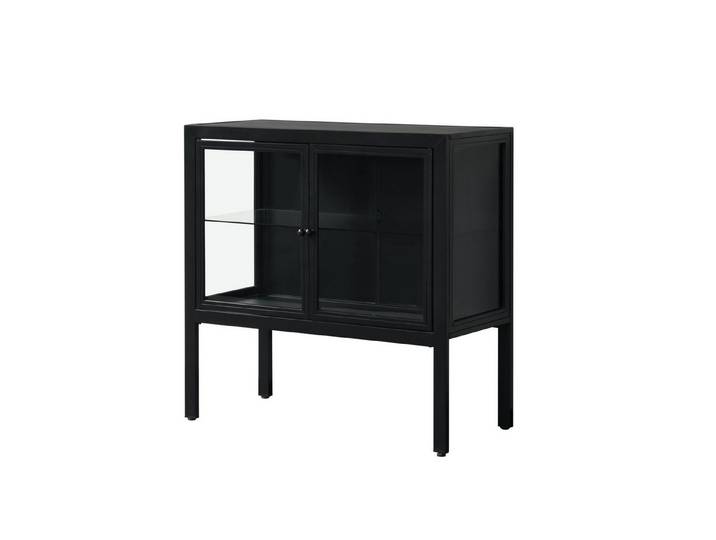 loft24 Vitrine Alva Standvitrine aus Metall, Vitrinenschrank, Glasvitrine, modern