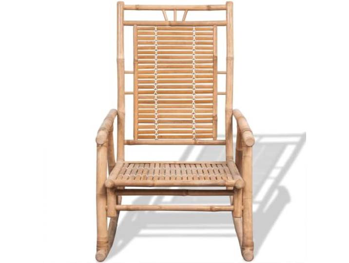 Schaukelstuhl Bambus Garten, Schaukelstuhl für Terrasse, Sitz mit UV- und wetterfest, leicht zu reinigen, belastbar bis 110 kg, Bambus