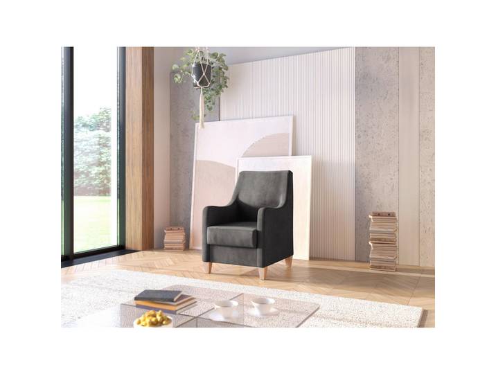 Sessel, Schwarz, 70x93x75 cm, Textil, Gepolsterte Armlehnen, sit&more