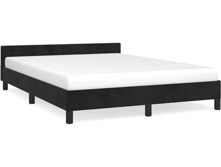 vidaXL Bettgestell ohne Matratze Schwarz 140x200 cm Samt