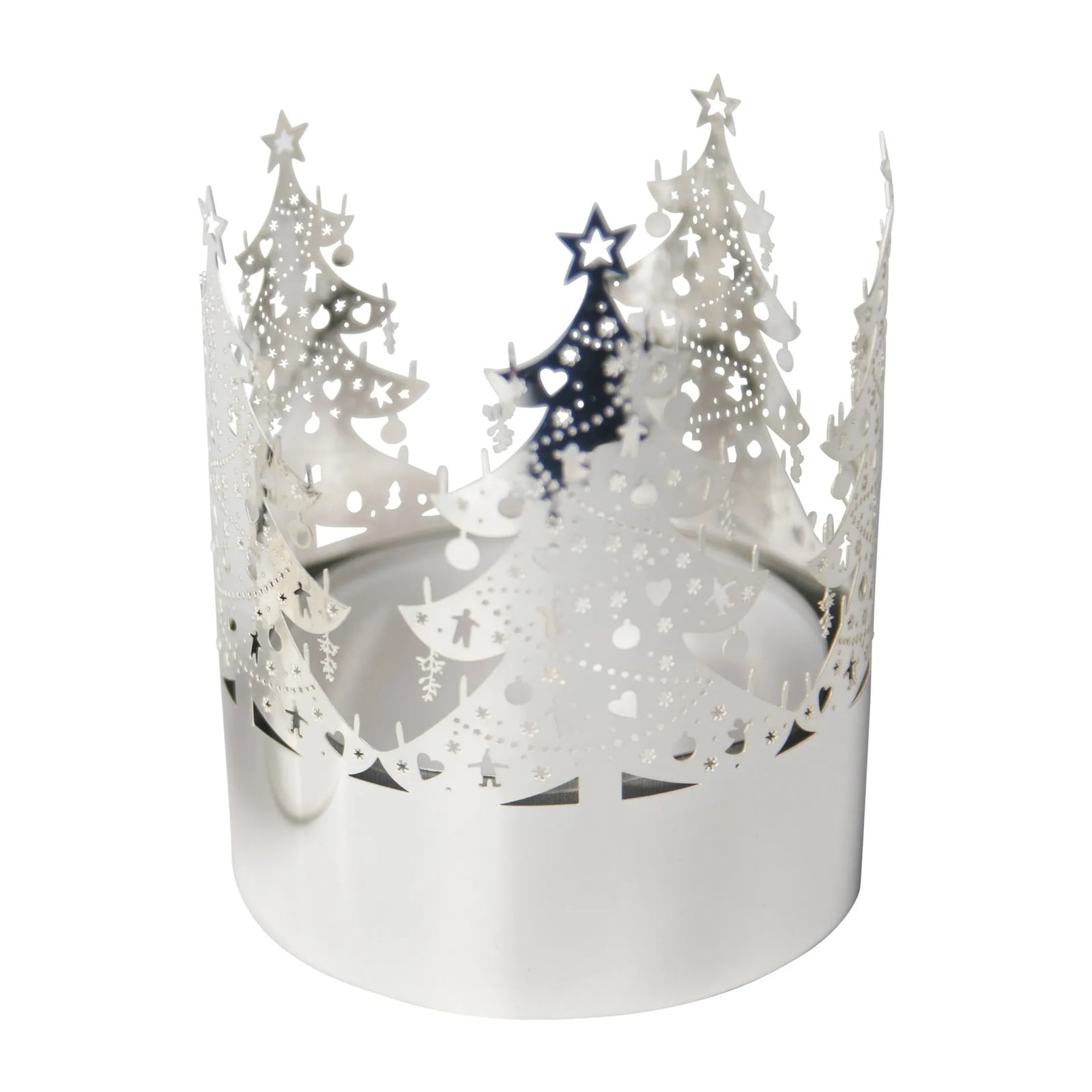 Pluto Design Denneboom waxinelichtjeshouder medium Zilver