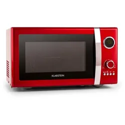 Klarstein Fine Dinesty 2in1-Mikrowellen-Ofen Retro 23L 1000W 12 Programme creme Rot