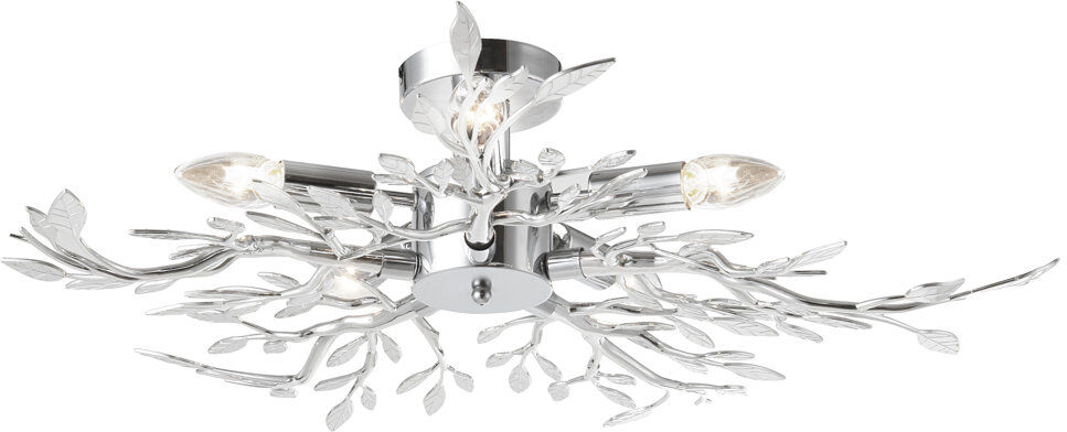 Rosdorf Park Bravo Semi Flush Mount Chrome/White 16cm H X 71cm W X 71cm D