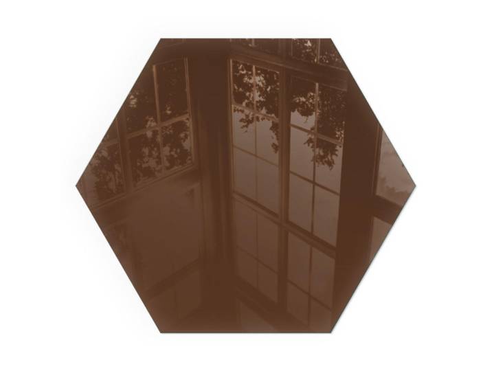 Tulup Kaminbodenplatte h40 cm - Farbe Braun, Glas, Sechseckig, 40x40x0.4 cm, Elektrogeräte, Heizgeräte, Elektrokamine