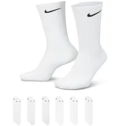 Nike Unisex Everyday Cushioned Training Crew Socks (6 Paar) weiß