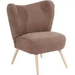 SESSEL Kathy Bezug Veloursstoff Buche natur / sahara