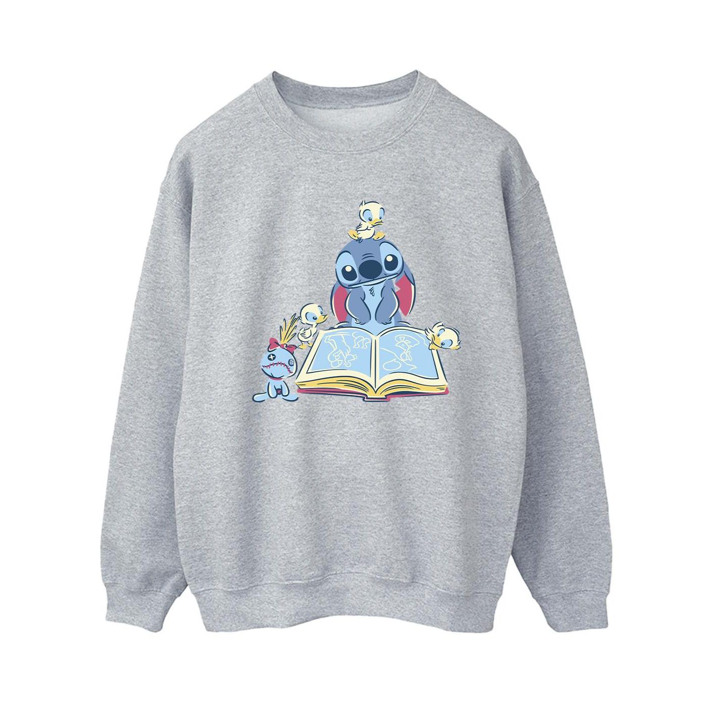 Disney Dames/Dames Lilo & Stitch Boek Lezen Sweatshirt (Sportgrijs)