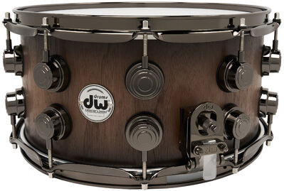 DW "14"x07" SN Walnut Ebony Burst" Natural To Quick Ebony Burst