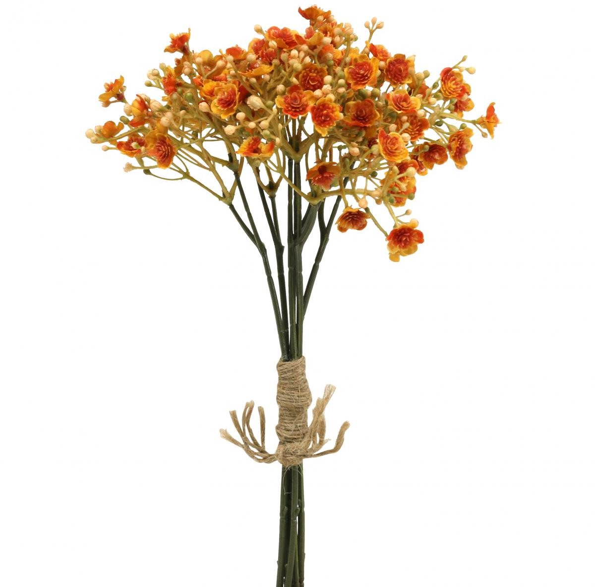 Gypsophila kunstbloemen gipskruid oranje, 6 stuks, 30 cm