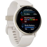 vívoactive 5, Smartwatch elfenbein/cremegold, 42 mm, Silikon-Armband