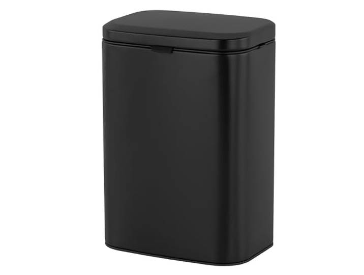 Relaxdays Poubelle murale 8 l\, à accrocher ou coller\, noire seau intérieur amovible\, métal\, cuisine & salle de bain