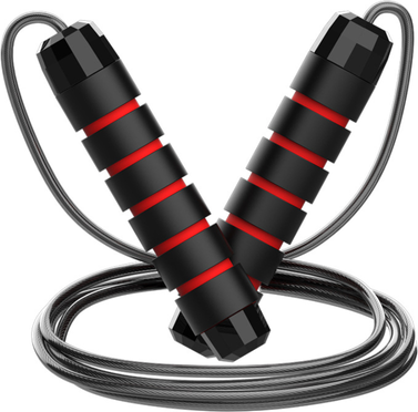 Discount Dollar Deals Adjustable Steel Wire Jump Rope For Fitness Tangle Free Exercise Rope For Home Workout red