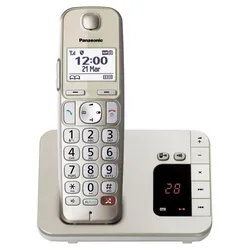 Panasonic Schnurloses Telefon mit Anrufbeantworter KX-TGE260GN champagner