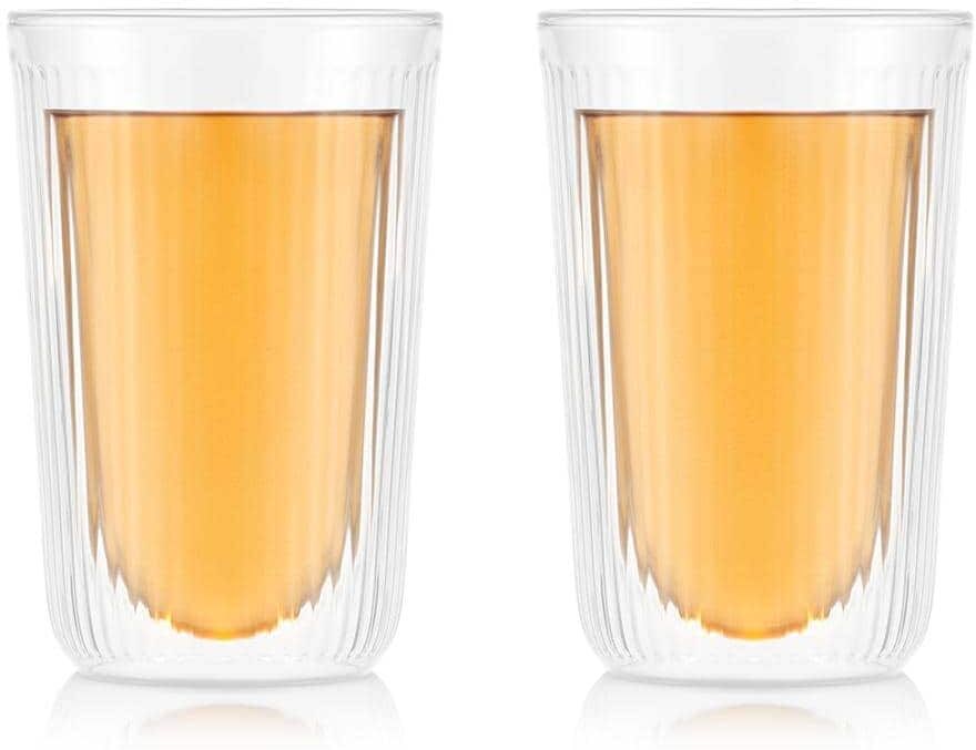 Glas BODUM "Douro 2er Set", transparent, B:8,2cm H:12,2cm, Glas, Silikon, Trinkgefässe, Glas transparent 12,2cm, 250ml