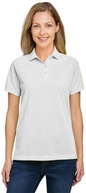 Harriton M208W Women's Charge Snag and Soil Protect Polo Shirt in White size XS   Polyester