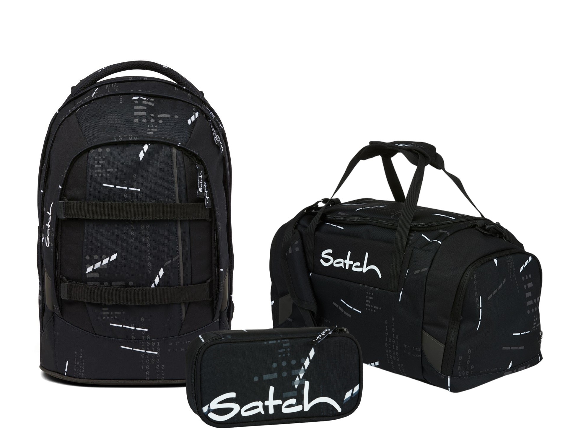 Satch Schulrucksack-Set PACK Ninja Matrix, Mäppchen + Sporttasche