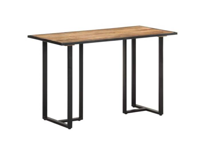 HBBMGYD Esstisch, 120 cm, aus unbehandeltem Mangoholz Massives Mangoholz, pulverbeschichtete Eisenbeine, Industriestil, einzigartige natürliche Maserung
