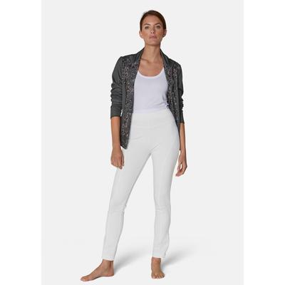 Leggings MADELEINE "Leggings Leggings mit Saumzippern", Damen, Gr. 36, N-Gr, weiß (creme), Obermaterial: 92% Polyester PES. 8% Elasthan EL., Modern, figurumspielend, Hosen Leggings