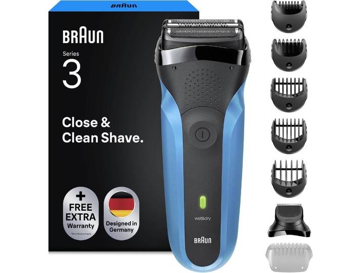 Braun Series 3 Elektrisch Scheerapparaat - Nat & Droog Gebruik - 310BT - Blauw