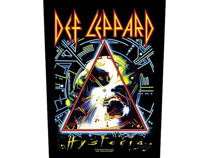 Def Leppard Rugpatch Hysteria Band Logo nieuw Officieel Zwart One Size