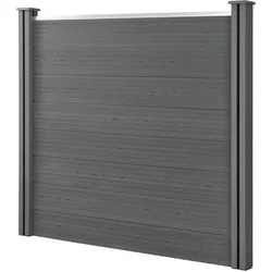WPC Gartenzaun 165x162 cm mit Pfosten Sichtschutz Windschutz neu.holz
