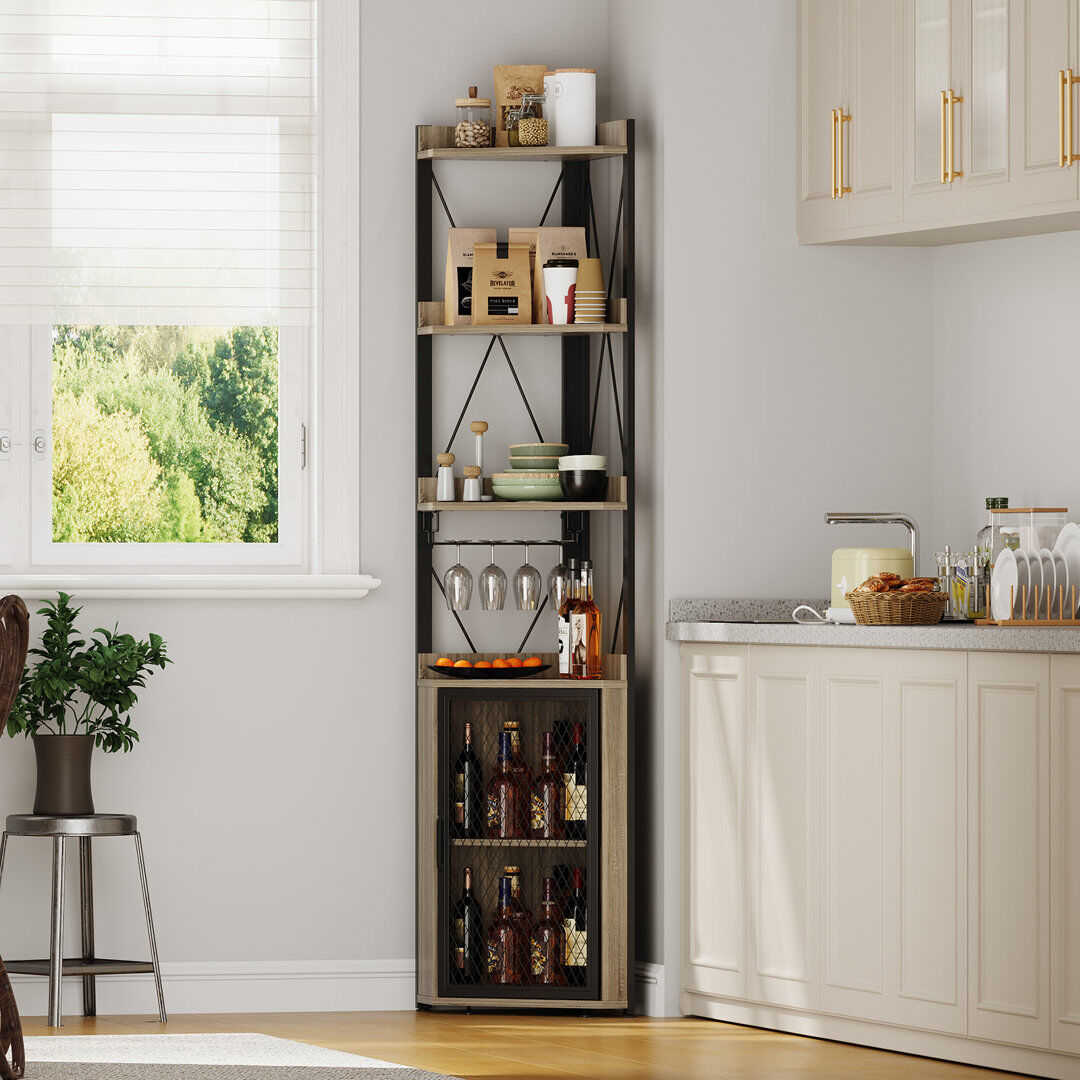 Rio Corner Accent Cabinet Gray 178cm H X 33cm W X 33cm D