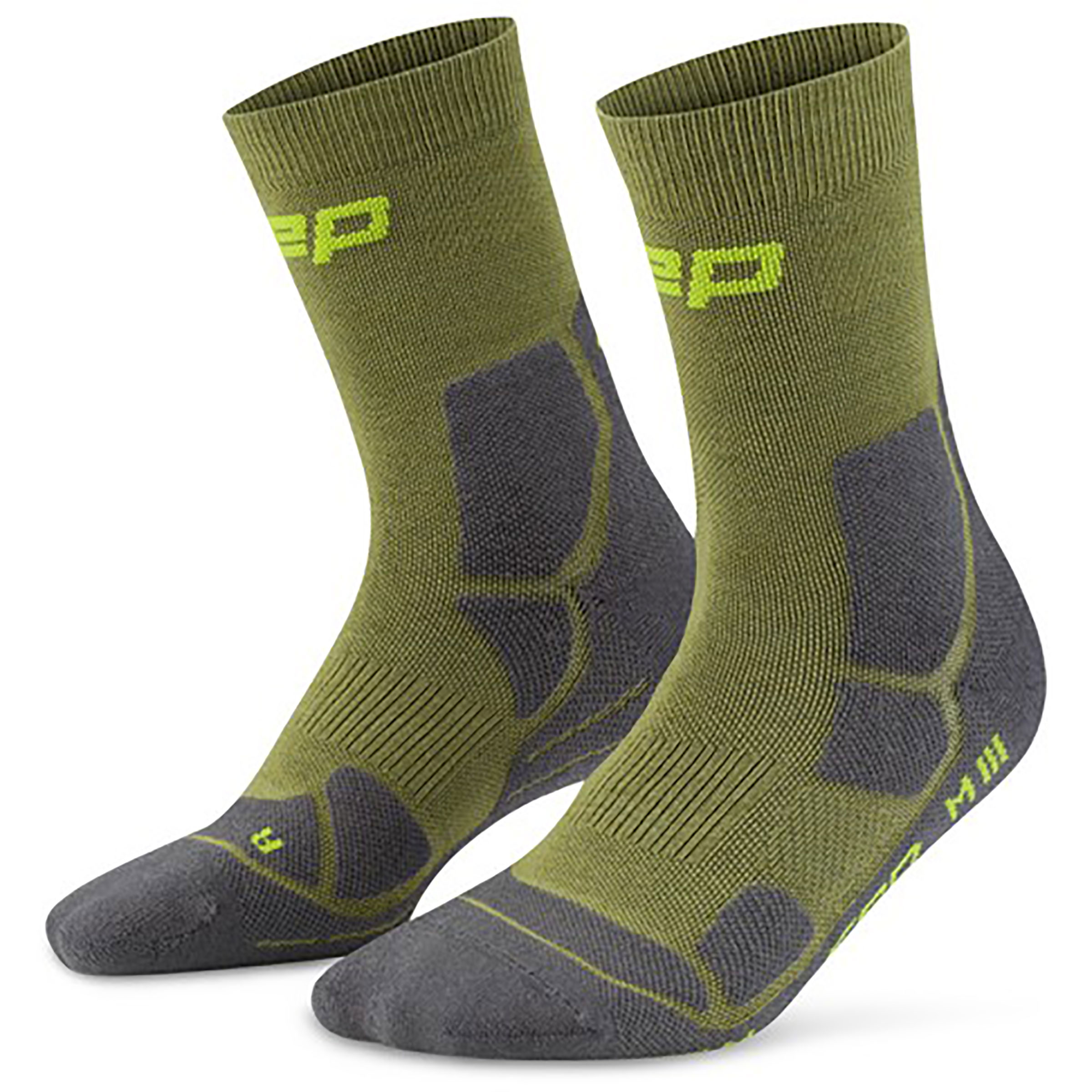 CEP Hiking Mid Cushion Damen Wandersocken oliv Größe 37 Trekking Widerstandsfähig Merinowolle