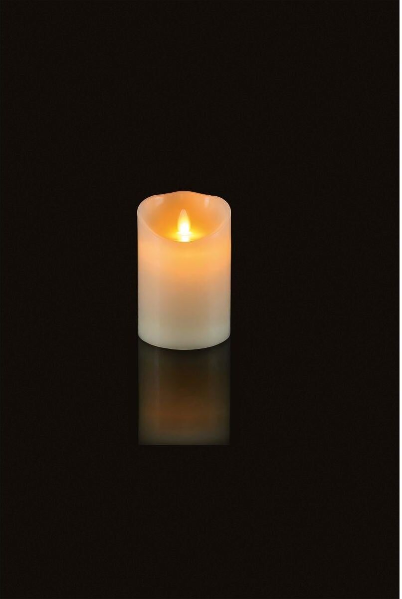 LED-Kerze STT "Magic Candle Ivory S Ø 9 x 15 cm Warmweiss", weiss (weiß), H:15cm Ø:9cm, Wachs, Kerzen, LED-Kerze weiß Ø/H: 9cm x 15cm