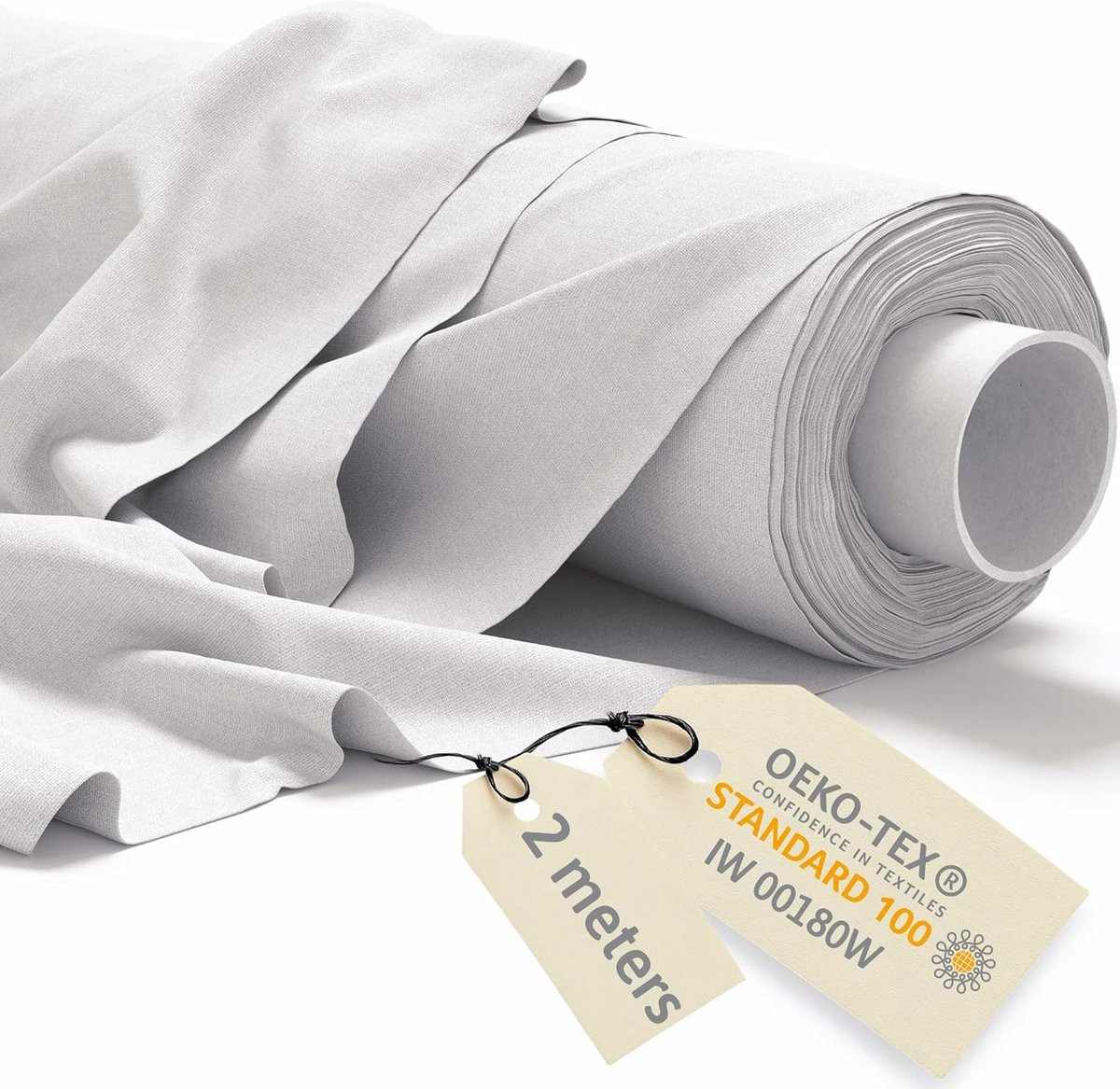 Wit katoenen stof per meter voor tafelkleden en decoratie, Breedte: 160 cm