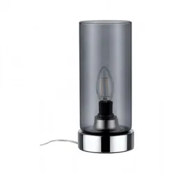 PAULMANN Pinja Tischleuchte max.1x20W E14 Chrom/Rauchglas geb 230V Metall/Glas