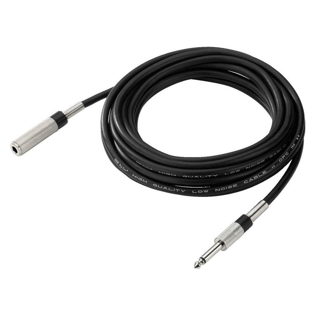 Monacor Klinken-Verlängerungskabel (6 m, 6.3mm Klinkenkabel) (MEC-600/SW)