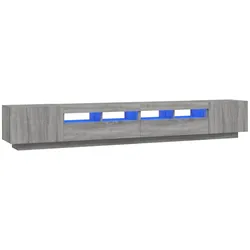 Helloshop26 - 3-teiliges TV-Möbelset Sonoma Grey mit LED-Beleuchtung bestehend aus TV-Ständer Kleiderschrank und Wohnzimmermöbeln