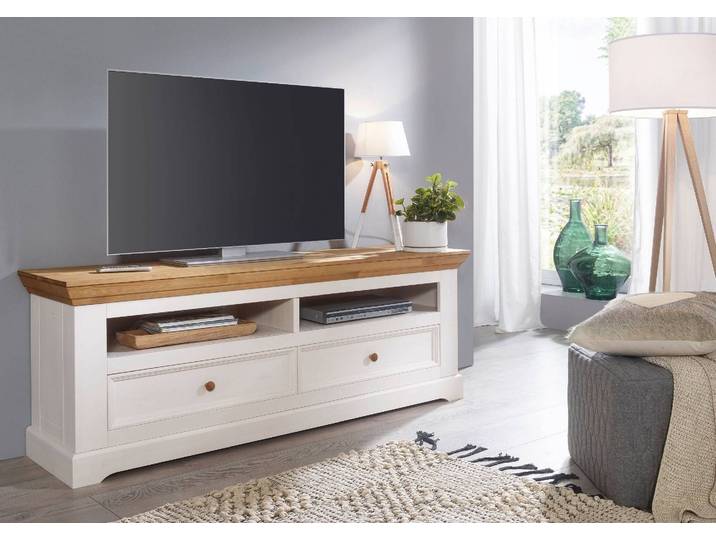 Lowboard Fanö 2 in Kiefer massiv mit eichfarbiger Top-Platte – 3%-Vorkasse-Rabatt