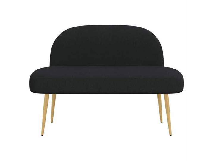 Banc d'entrée pour salon - Noir - Banc rembourré - avec dossier - Noir - 110x60x76 cm 3232