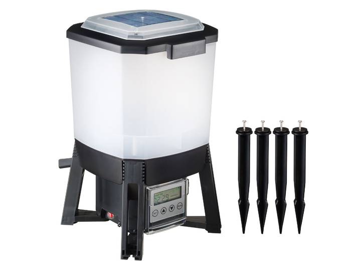 UBBINK Fisch-Futterautomat Koi Feeder - SOLAR , schwarz (transparent), B:25,2cm H:42cm L:27,5cm T:42cm, Futterautomaten, Solarbetrieben, Fisch-Futterautomat