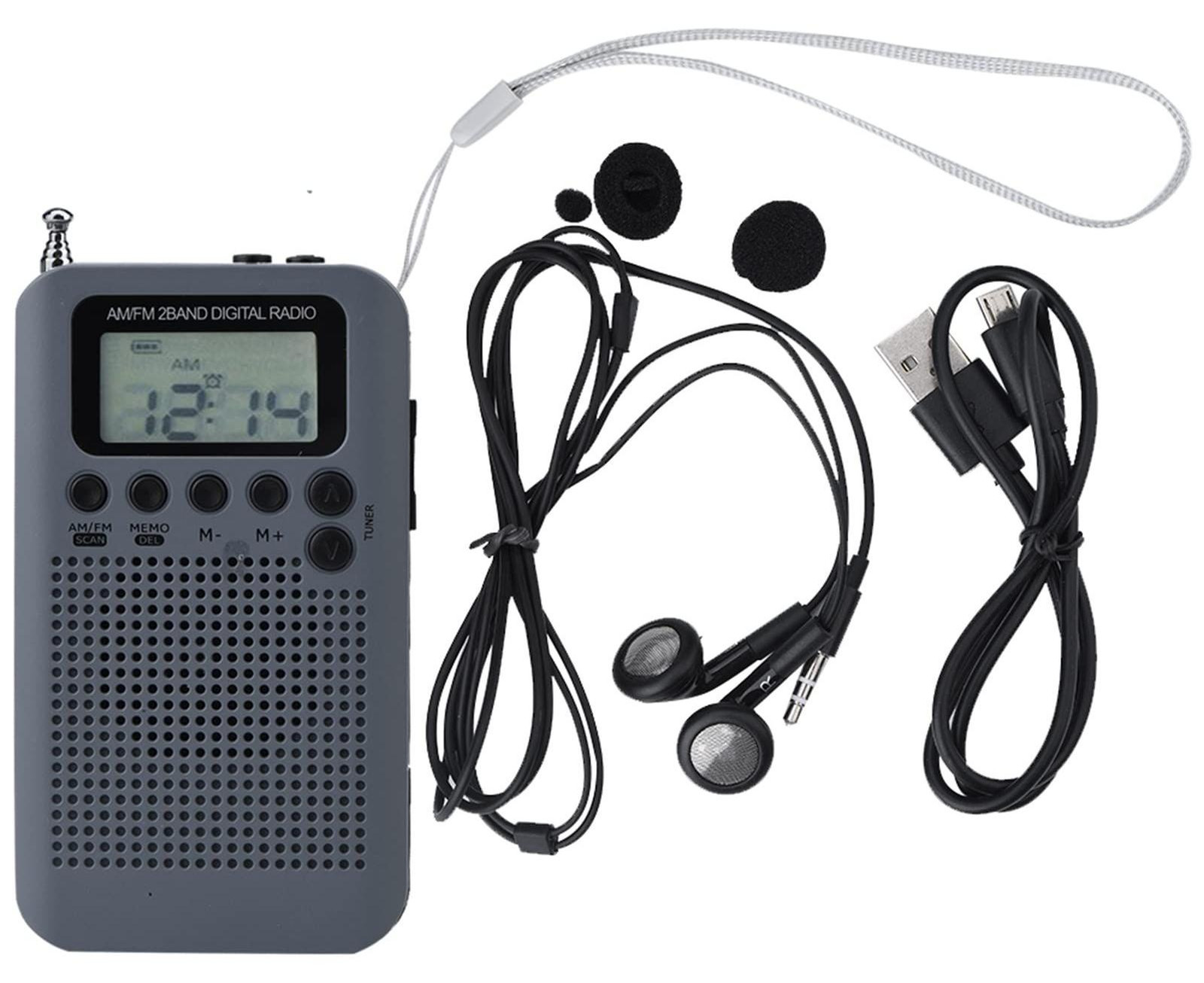 Lustrens Draagbare Pocket Mini Radio met Digitale Tuning en 2 Banden Stereo Geluid