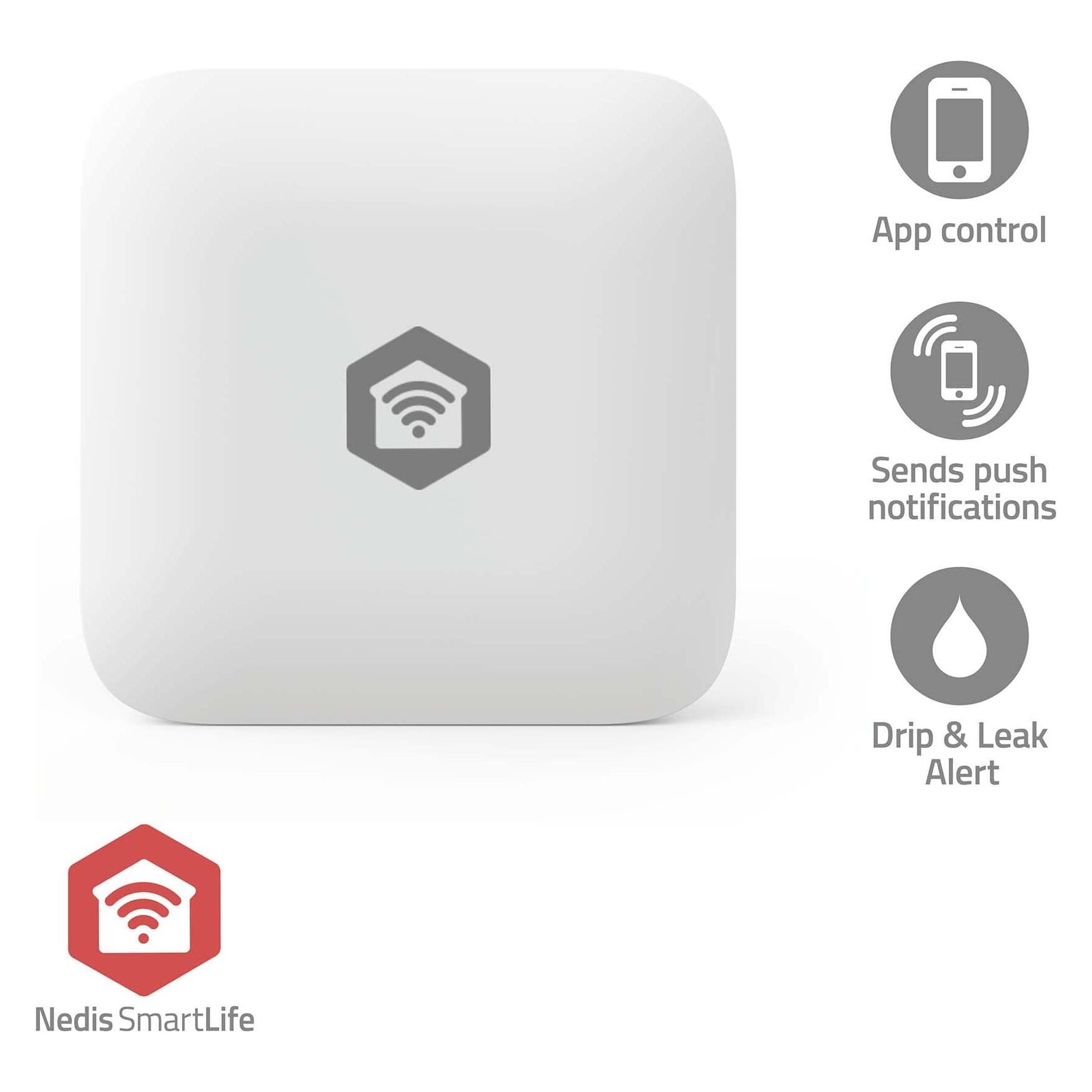 Nedis SmartLife Wassermelder | Zigbee 3.0 | Batteriebetrieben | Max. Batterie-Lebensdauer: 12 Monate (ZBSW11WT)