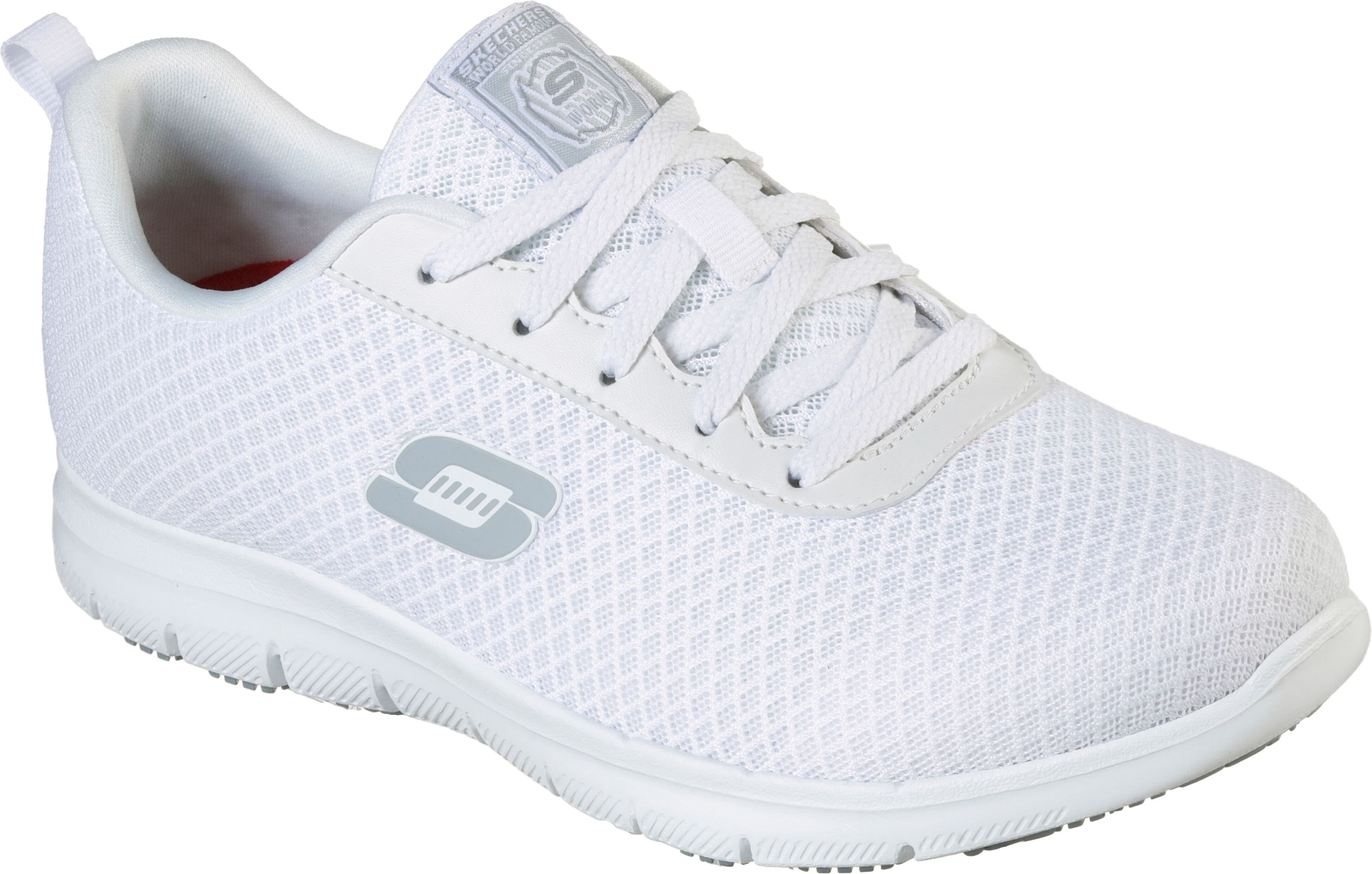 Berufsschuh SKECHERS "Ghenter-Bronaugh Schnürschuh" Gr. 41, weiß, 41, Textil, Synthetik, Textil, Schuhe, Berufsschuh, Schnürschuh für Gastronomie mit Skechers Memory Foam Innensohle, Topseller