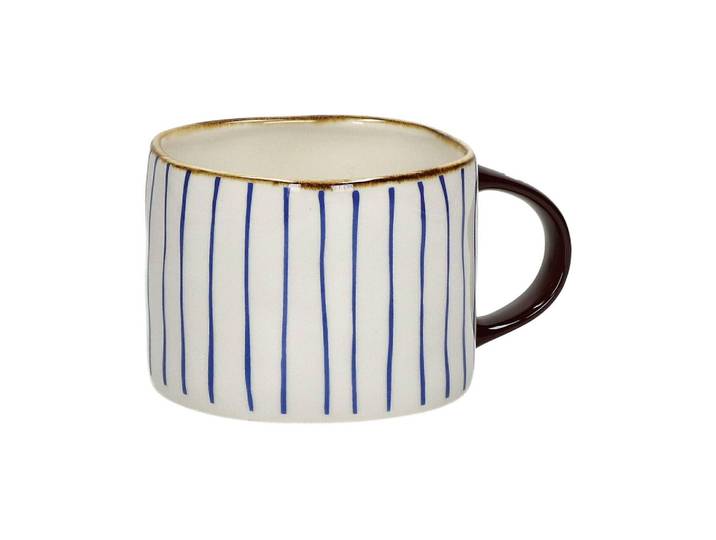 Tasse en porcelaine fine blanche, à motifs bleu indigo - Pomax, A