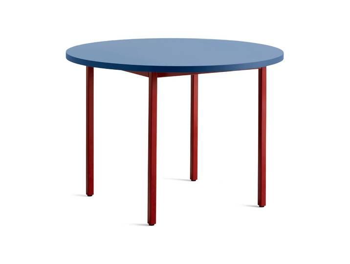 HAY Two-Colour Esstisch Ø105 cm Maroon red-blue