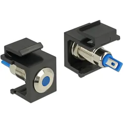 DELOCK Keystone blaue LED 6V flach schwarz