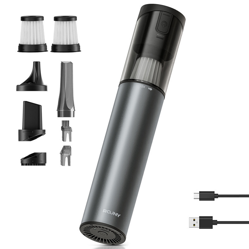 Rouny Xs Pro Handheld mini draadloze stofzuiger en blazer met aluminiumlegering en HEPA-filter